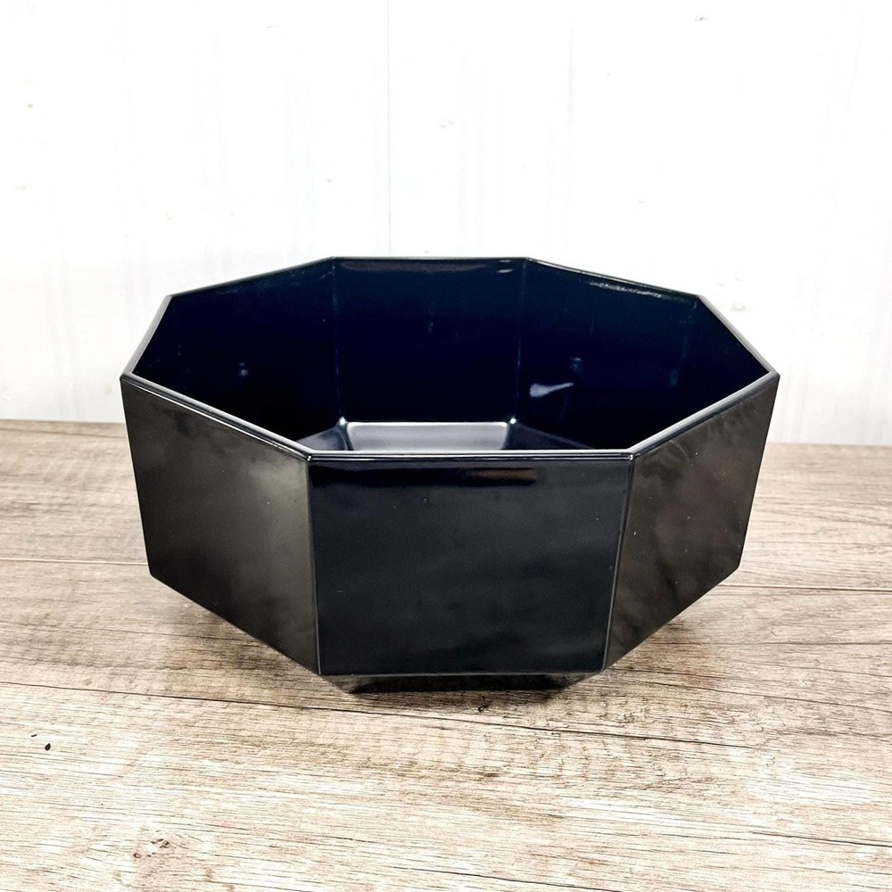 Black Octagon Serving Bowl - Arcoroc French Geometric Bowl
